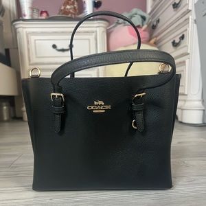 Black W/ Red Interior Coach Purse